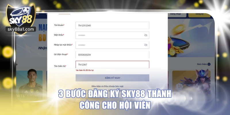 3 bước đăng ký SKY88 thành công cho hội viên
